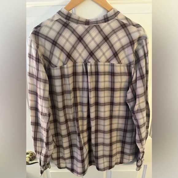 I Heart Ronson Lightweight Plaid Partial Button Down Shirt Size XL - Picture 6 of 7
